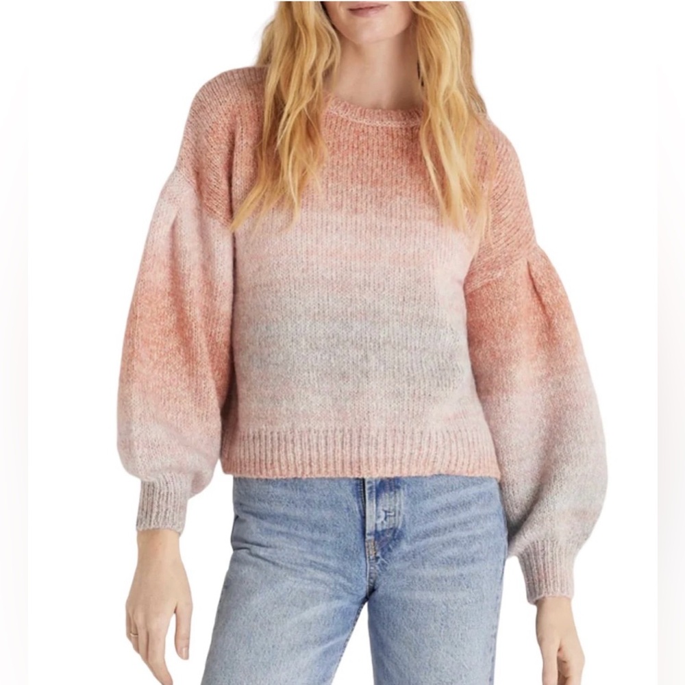 Z Supply ombré balloon sleeve sweater in pink cedar size M